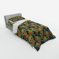 thumbnail image 2 of Ambesonne Sugar Skull Bedding Set 3 Pcs, Diamond Eyes Roses, Twin, Multicolor, 2 of 2