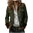 thumbnail image 2 of Wowcloth Woman's Stand Collar Jacket, Solid Color with Button Front and Pockets, Long Sleeve No Hood, Casual and Stylish Design for Everyday Wear, 2 of 9