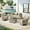 Beige, variant on Ovios 6 Pieces Patio Furniture Set with Swivel Rocking Chair All-Weather Wicker Outdoor Conversation Sectional Set with Solar Lamps Coffee Table
