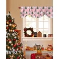 thumbnail image 4 of Christmas Tie Up Valances Curtain, Winter Snowman Christmas Tree Snowflakes Pink Adjustable Rod Pocket Short Window Treatment Tie Up Curtains Valances for Kitchen Living Room Bathroom 42x12 Inches, 4 of 9