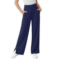 thumbnail image 2 of CCRFTGI Flare Leggings for Child Girls Size 10-12 High Waist Yoga Pants Athletic Sports Bell Bottoms Stretchy Running Leggings with pockets Navy 12-13 Years, 2 of 2