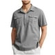thumbnail image 1 of Camisa de Manga Corta de los Hombres con Botón de Color Sólido Blusa de Cuello con Bolsillo, Top de Poliéster Casual para Toda la Temporada de Uso Diario Y Casual, 1 of 5