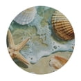 thumbnail image 4 of WYYP Summer Beach Fitted Tablecloth Round with Elastic Edged, Sea Starfish Shell Waterproof Wipe Clean Table Cover for Outdoor Indoor Patio Kitchen - Fits Tables 31-35, 4 of 8