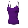thumbnail image 2 of Emmalise Women's Camisole Built in Bra Wireless Fabric Support Short Cami (3Pk Purple, Fuschia, Oatmeal, Medium), 2 of 5