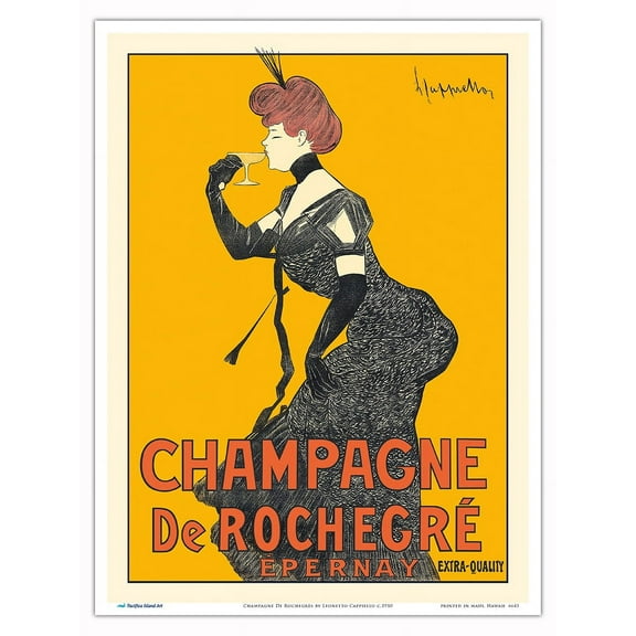 Champagne De Rochegrès - Vintage France Advertising Poster by Leonetto Cappiello c.1910 - Master Art Print (Unframed) 9in x 12in