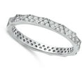 thumbnail image 4 of Clear Cubic Zirconia Classy Eternity Ring .925 Sterling Silver Band White Jewelry Female Male Size 8, 4 of 4