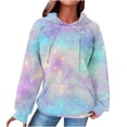 thumbnail image 2 of Odbmxy Plus Size Womens Hoodies Tie-Dye Long Sleeve Fall Sweatshirts Women Leisure Drawstring Waffle Holiday Tops, 2 of 5
