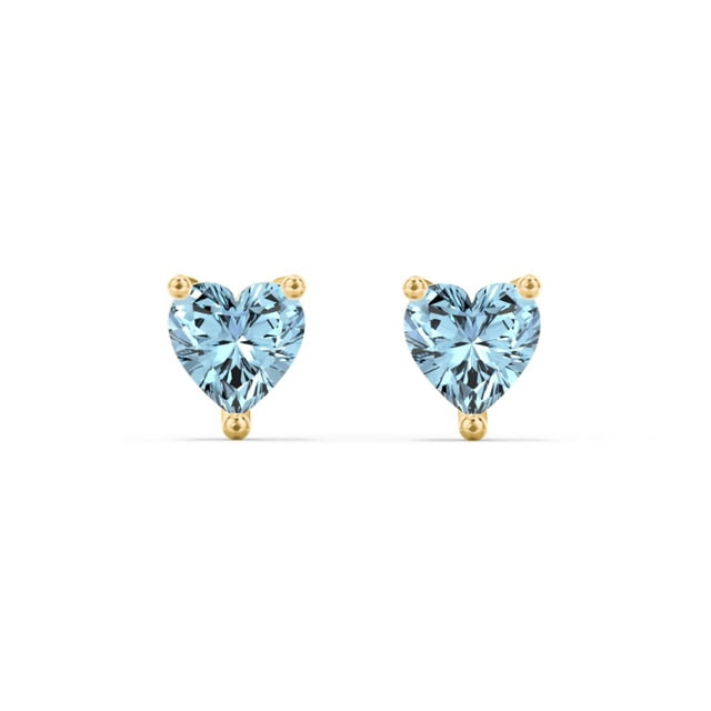 Boucles d'Oreilles Clous Pierre de Naissance Cœur