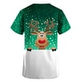 thumbnail image 5 of LSLJS Christmas Blouse de Noël à Manches Courtes Col en V avec Poches Imprimées pour Femmes, Scrub Tops, 5 of 5