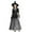 Gray, variant on IROINNID Halloween Costumes For Women A-Line Dress Prom Up Costume Long Sleeve Lace Mesh Queen Dress,Gray