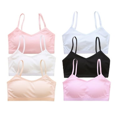 Teen Girls' Everyday Bra Fit for 10-15 Years for Teens & Big Girls Cotton Breathable Training Bras Wire Free Push Up with Adjustable Straps