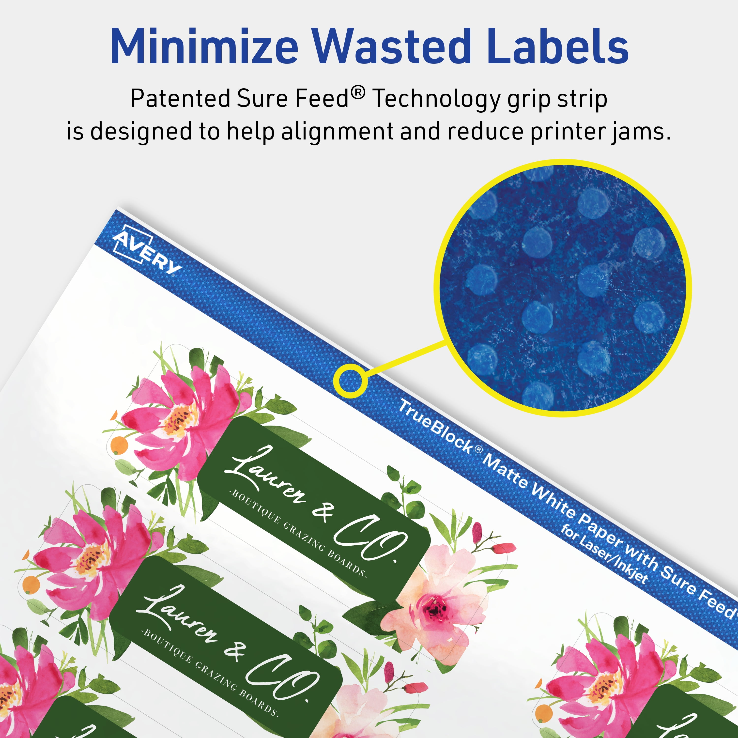 Avery TrueBlock Rectangle Labels, 1" x 3", 800ct