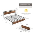 thumbnail image 6 of Tzicr King Size Bed Frame with Storage,Metal Platform Bed Frame with 2 Tier Storage Headboard and Electrical Outlet,USB Port Charging Station,Easy to Assemble,No Springs Required (Brown), 6 of 7