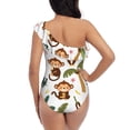 thumbnail image 5 of Haiem Monkeys Swinging from Palms Women's One Piece Swimsuits Tummy Control One Shoulder Bathing Suits Ruffle Swimwear-X-Large, 5 of 8