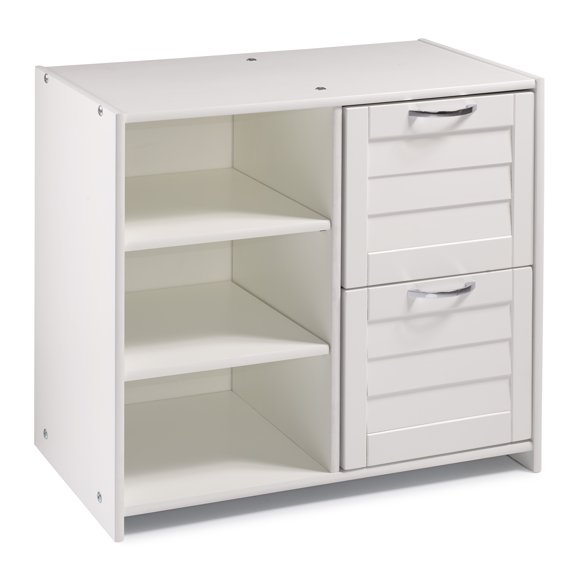 Commode/étagères à Persiennes Bas 2 DR Blanc