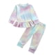 thumbnail image 2 of Conjunto de body de manga corta para bebé niño Herrnalise, para recién nacido, con volantes teñidos anudados, top y pantalones abrigados, 2 of 8
