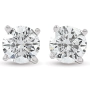 Pompeii 3/4ct Round Diamond Studs 14K White Gold (G/H,I1-I2)