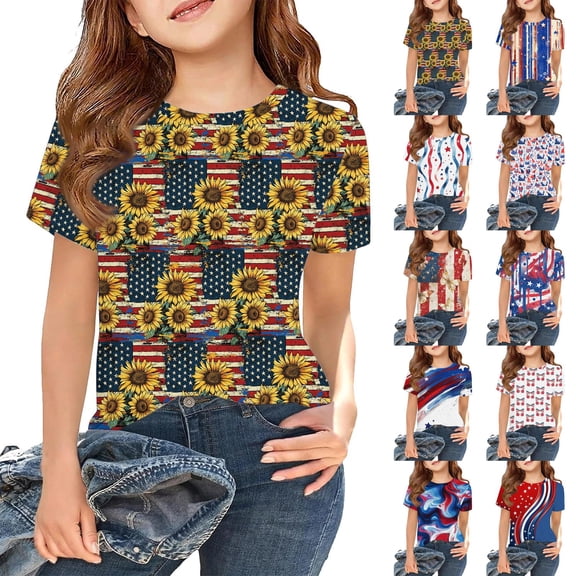 CCRFTGI 250th Anniversary Usa Shirt for Kids Boys Girls Size 10-12 Patriotic 4th Of July Cute Tops American Flag Butterfly Outfits Red White and Blue Summer Shirts 1776 Tee Tops Yellow 11-12 Years