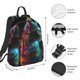thumbnail image 2 of Fotbe Neon Spectrum Cat Portrait Mochila Ligera para Hombres y Mujeres - Duradera y Resistente al Agua, Ideal para Escuela, Trabajo, Viajes y Uso Diario, 2 of 7