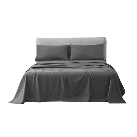 4pc Super Single Size Un-Attached Waterbed Sheets with 15 Inch Deep Pocket Solid Gray - 1500 Series Brushed Microfiber Hotel Quality Bed Sheets for Waterbed by The Great American Store