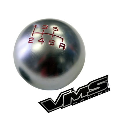 10x1.25mm Thread 6 speed JDM Round Ball Shift Knob in Gunmetal Grey Gray Silver Billet Aluminum for Infiniti G35 G37