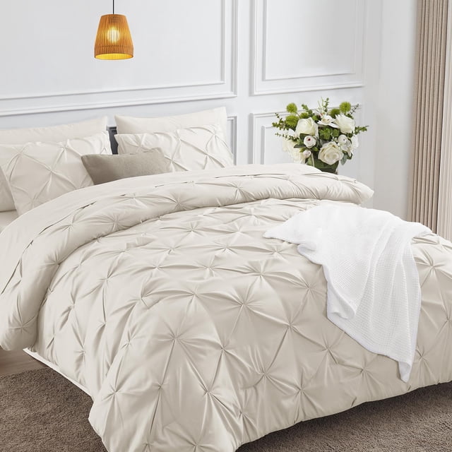 Juego de edredón HIMEET Beige Full (200 x 220 cm), 7 piezas