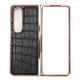 thumbnail image 2 of Funda protectora para teléfono Samsung Galaxy Z Fold 4 con nanorrevestimiento y diseño de cocodrilo, piel auténtica, resistente a los arañazos, color negro, 2 of 15