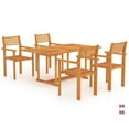 thumbnail image 7 of vidaXL Solid Wood Teak Patio Dining Set Dinner Dinette Furniture 5/7 Piece, 7 of 7