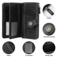 thumbnail image 3 of Women's Wallet, Women's Leather Wallet with Wristlet, Black, Large Capacity Purse with 23 Card Slots, 2 ID Windows & RFID Blocking & Phone Purse, 3 of 6