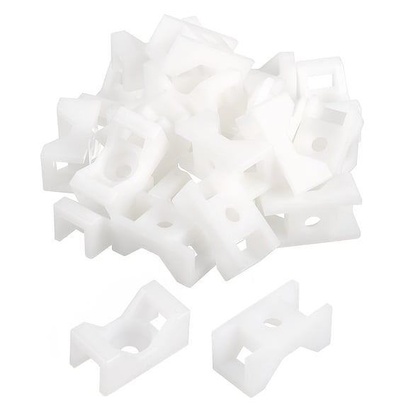 Uxcell 75pcs Cable Tie Base Saddle Type Mount Wire Holder, 1.18"x0.62"x0.54" Wire Clips Organizer Clamp White 0.21"Dia