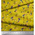 thumbnail image 2 of Soimoi Yellow Cotton Poplin Fabric Cage & Humming Bird Decor Fabric Printed Yard 56 Inch Wide, 2 of 5