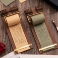 thumbnail image 2 of Support Rétractable pour Rouleaux de Papier Kraft, Tableau Mémo Mural, Presse-Papiers en Bois avec Coupeur, Bloc d'Écriture Suspendu Vintage, Rouleau Kraft Rechargeable pour Notes, Listes, Idées, 2 of 6