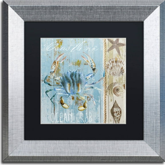 Trademark Fine Art "Blue Crab II" Canvas Art by Color Bakery, Black Matte, Silver Frame