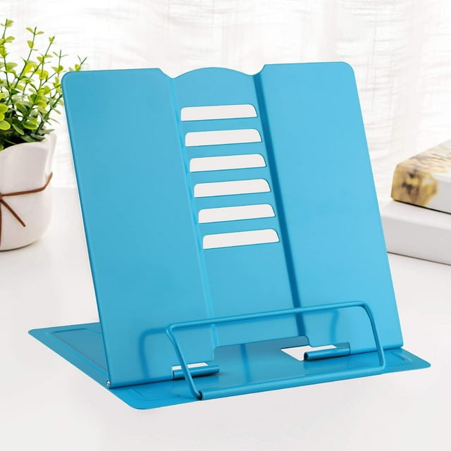 Soporte para libros de metal para lectura, soporte para libros, soporte ajustable para documentos de libros de cocina, soporte portátil resistente para recetas, libros de texto, tabletas, libros de mú Namotu CZBG-HY164-3