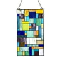 thumbnail image 2 of RADIANCE Goods Tiffany-Style Geometric Stained Glass Window Panel 23" Height, 2 of 4
