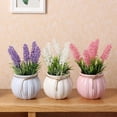 thumbnail image 2 of Muellery Artificial Plant Flowers Decorative Plants Flowers in Pot Fake Home Decor Indoor Purple TP1A59596Purple, 2 of 3