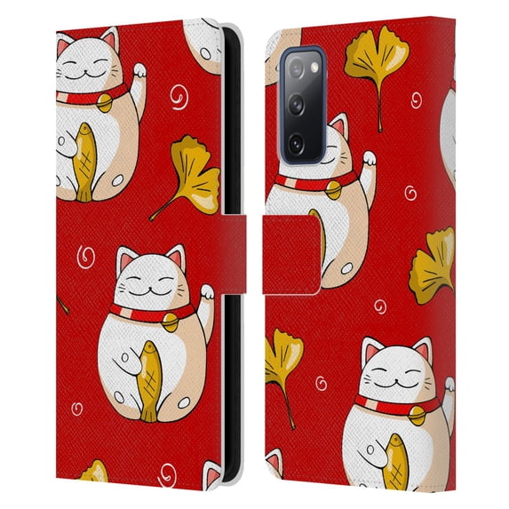 Head Case Designs Officially Licensed Haroulita Magick - Tarot - Mystical Lucky Cat Leather Book Wallet Case Cover Compatible with Samsung Galaxy S20 FE / 5G