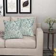 thumbnail image 7 of Teal Floral Pillow Covers 20x20 Set of 2 Botanical Print Vintage Spring Flower Plant Cream Decorative Throw Pillow Cases Outdoor Farmhouse Cushion Covers Decor for Sofa Couch Bed, 7 of 7