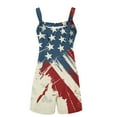 thumbnail image 3 of ZZwxWA Womens 4th of July Rompers American Flag Short Jumpsuits Overalls Casual Suspenders Jumpsuit with Pockets, 3 of 4