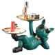 thumbnail image 1 of Decoración de estatua de perro de resina con escultura de Bulldog francés de 2 bandejas para pastel (verde), 1 of 8