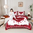 thumbnail image 4 of Feelyou Love Heart Rose Queen Comforter Set, Couple Valentine's Day Bedding Set, 3pcs, 4 of 8