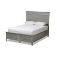 thumbnail image 2 of Baxton Studio Indira Transitional Gray Finished Wood Queen Size Bed, 2 of 10