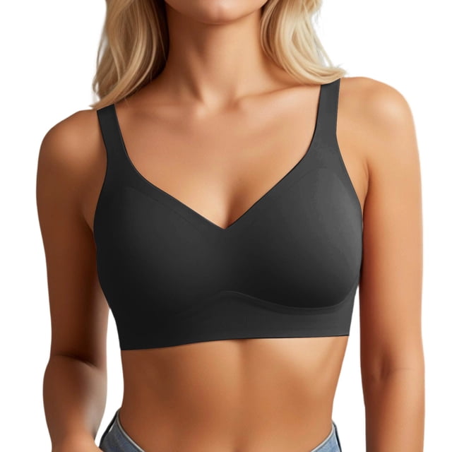 Seamless Full Coverage Lift Bra for Everyday Wear – Wireless V Shaping Underwear Providing Strong Bust Support and Comfortable Fit