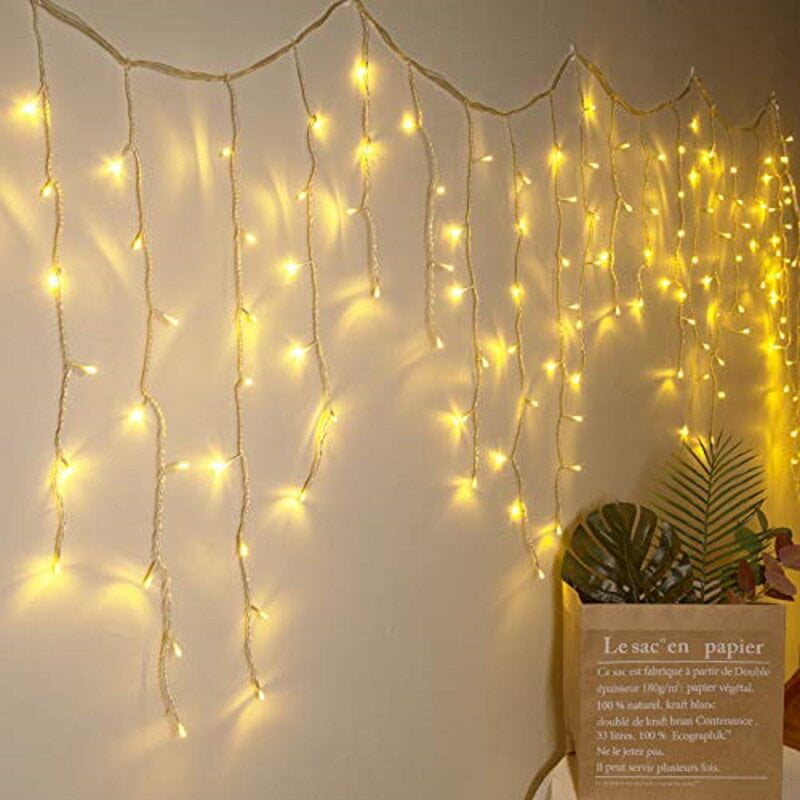 9.8ftx9.8ft 306 LED Christmas String Fairy Wedding Curtain Light Daylight White 