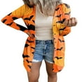 thumbnail image 1 of Cardigan Ouvert à Manches Longues pour Halloween pour Femmes Imprimé Bat Boutons Mode Urbaine, 1 of 5