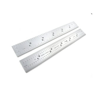 2 PC Stainless Steel Ruler 12 SAE Metric Machinist Rule 1/16 mm 5mm Rust Proof