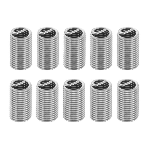 Uxcell Wire Thread Inserts 7/16-14 UNC 3D 33.3mm, 10Pcs 304 Stainless Steel Helical Coiled Wire Screw Threaded Sleeve Sheath for Mechanical Equipment Automotive Repairs