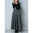 thumbnail image 2 of 1PCS2023 Autumn and Winter Woolen Mid-Length Dress-Gray [86CM Long Skirt/With Pockets]-M, 2 of 5