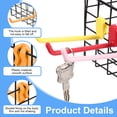 thumbnail image 3 of Uxcell 10 Pack Grid Wall Hooks, 4.8 Inch Grid Wall Panel Plastic Utility Hook, Shelf Hooks for Garage Store Warehouse Shop Home Hanging, Orange, 3 of 7