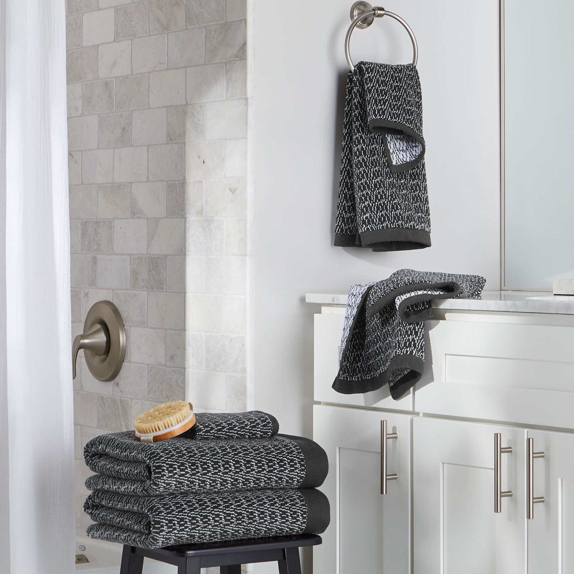 Better Homes & Gardens Signature Soft Cotton Mélange Bath Towel, Gray Shadow